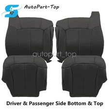 Front Bottom & Lean Back Leather Seat Cover Graphite Fits Chevy Silverado 99-02