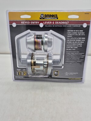BRINKS COMMERCIAL Heavy Duty Keyed Entry Lever & Deadbolt Entry Door Handle NEW*