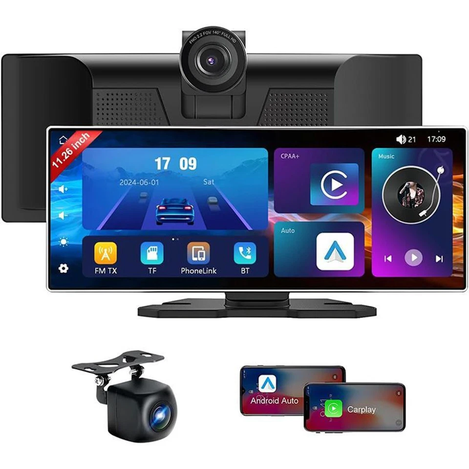 11,26 Zoll display Apple carplay Android auto 4K dashcam autoradio touch screen - Bild 2 von 4