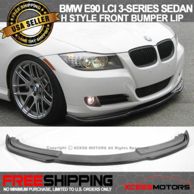Fits 09-12 BMW E90 LCI 3-Series Sedan 4-Door H Style Front Bumper Spoiler Lip PU