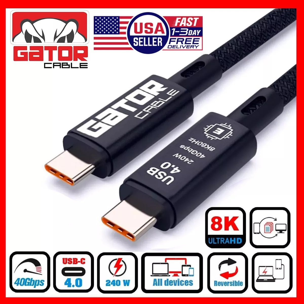 Thunderbolt 4 Compatible Usb C  Certified Thunderbolt 3 Cable - Usb 4 Cable  Usb-if C - Aliexpress