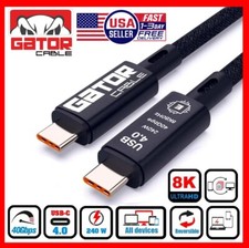 Thunderbolt 4 USB-C 4.0 Cable Charger Data 40Gbps PD 240W 8K Video Display UHD