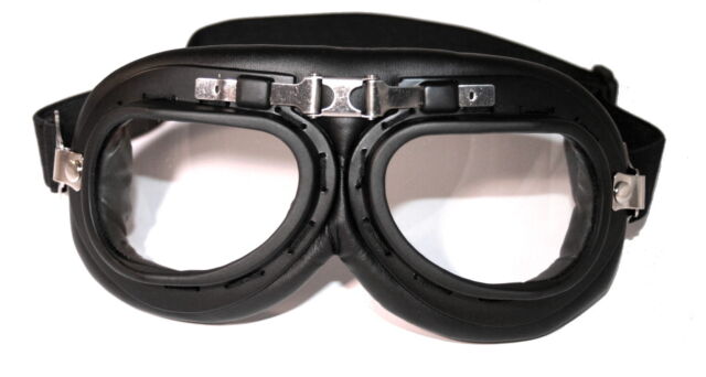 ATO 103 Schwarz DDR Motorrad Brille für Oldtimer Schutzbrille Pilotenbrille
