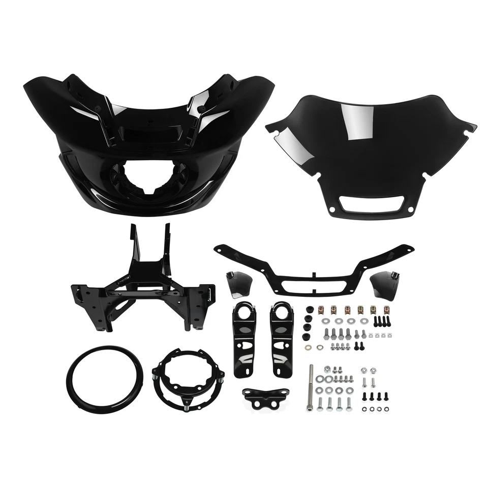 Black Front Headlight Fairing Mount Bracket Fit For Harley Low Rider ST 22-25 23 - Image 3 of 4