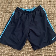 NIKE Shorts Mens XL Blue Swim Trunks Pull-On Mesh-Lined Elastic Waist Polyester