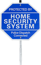 Protected by Home Security System Signs for Yard - 10" X 28" Police Dispatch Con