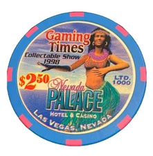 Nevada Palace Hotel Casino Gaming Times Token $2.50 Poker Chip Las Vegas Defunct