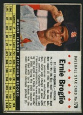 Post Cereal Baseball Card 1961 #179 Ernie Broglio