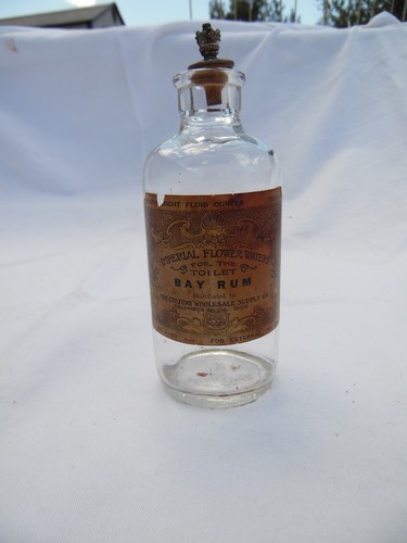 Vintage Imperial Flower Waters Bay Rum Flasche Original Etikett Köln