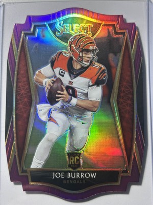 2020 Panini Select - Premier Level Joe Burrow #146 Purple Prizm Die-Cut (RC)