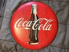 Vintage-style Coca-Cola Round Tin Metal Button Sign