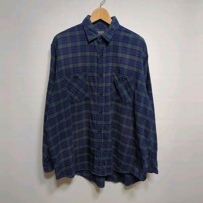 SUGAR CANE/ BEAMS Flannel Check Work Shirt Distressed Size:M EX ship From JAPAN