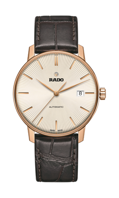 Rado Coupole SWISS Automatic Rose Gold Brown Leather Strap Men's