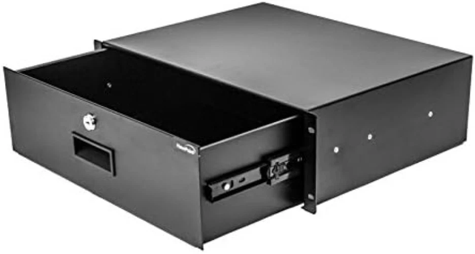 Lockable Black Metal Drawer for Server Cabinet - 3U - Image 3 of 4