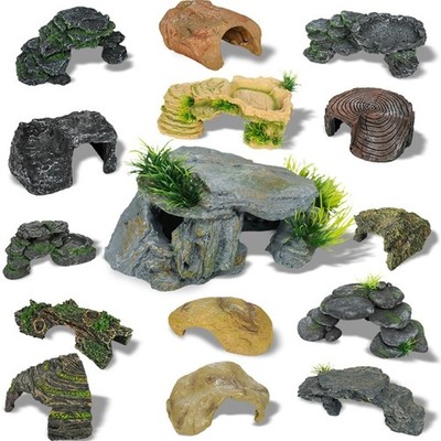 Terrariums Basking Platform Shelter Cave Hideouts for Reptiles Fish and Shrimp