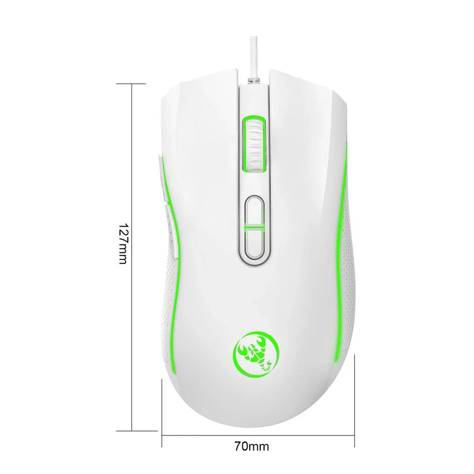 HXSJ USB WIRED LARGE GAMING MOUSE LAPTOP KEYBOARD XBOX RAINBOW COLORFUL FAST - Image 3 of 4