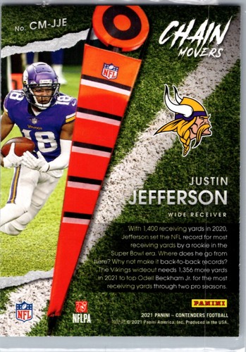 2021 Panini Contenders #CM-JJE Justin Jefferson Chain Movers - Bild 2 von 2
