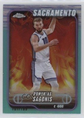 2024-25 Topps Chrome Aqua Refractor 107/199 Domantas Sabonis #153 mv7