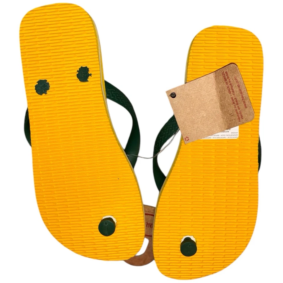 Havaianas Women Kids Flip Flops Yellow Green Brazil Beach Sandals U.K. 3 EU 35.5 - Image 3 of 3