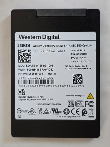 256GB Western Digital WD SA530 Opal 2.0 - 2,5" SATA III SSD