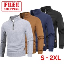 Men's Warm Turtleneck Zipper Pullover Casual Sweater Gym Fitness Sports Fun Gift