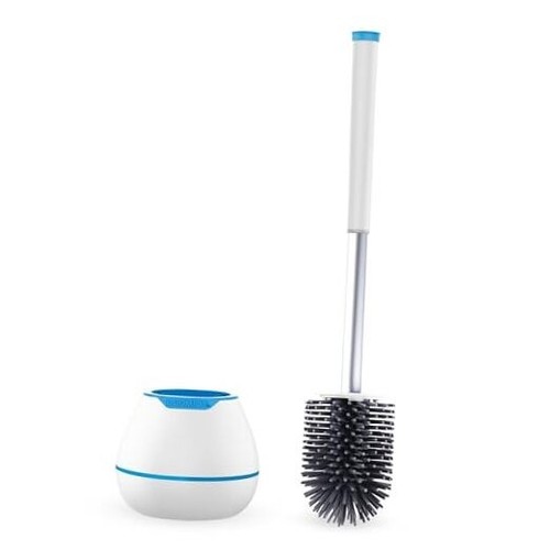 Toilet Brush and Holder Set, Silicone Toilet Bowl Cleaner Brush, Toilet