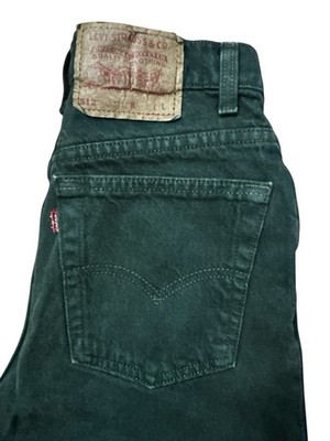 Vintage 90 s Levi's 512 Jeans Womens Hunter Green Size 9 Long Slim Fit Tapered