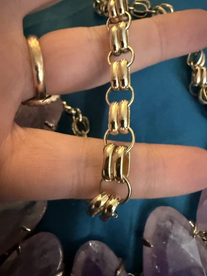 Kendra Scott Harlow Statement Necklace light purple amethyst gold tone (B) - Image 4 of 4