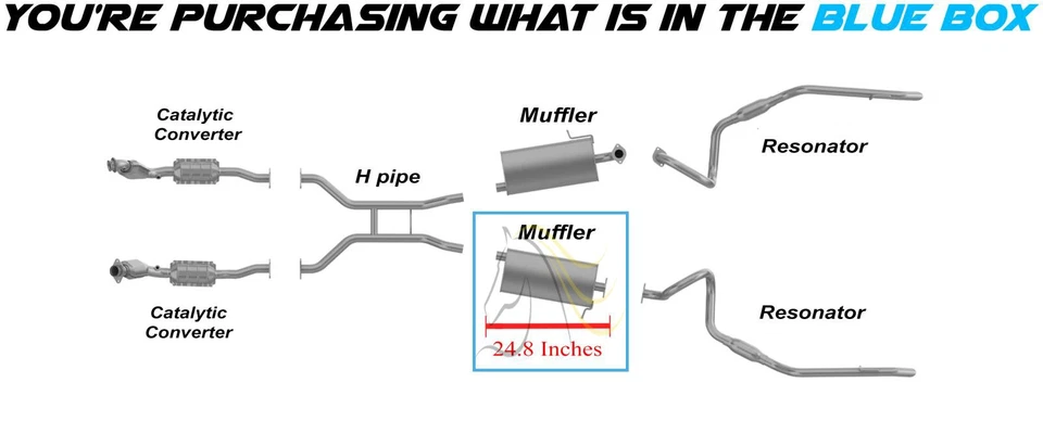 Silenciador de escape de acero inoxidable para Crown Victoria Grand Marquis 2003-2011 4,6 L Foto 2 de 4