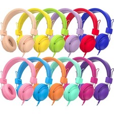 Kids Headphones for Classroom School Wired Bulk, 85dB Volume Limited with Mic...