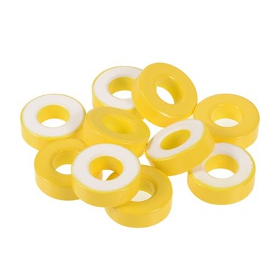 10pcs 16 x 33.6 x 11.3mm Iron Powder Ferrite Core, Toroidal Core, Yellow