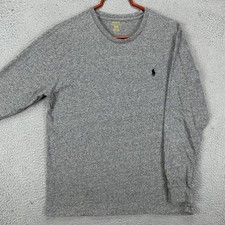Polo Ralph Lauren Sweatshirt Crewneck Mens Medium Gray Long Sleeve Pony Cotton