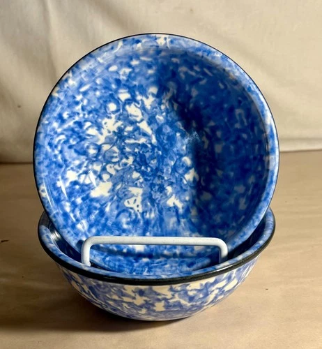 2 Stangl Blue Town And Country 5 5/8" Coupe Cereal Bowls