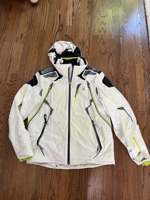 Spyder Men s Large PrimaLoft Insulated Ski Jacket White Black Yellow - Size L