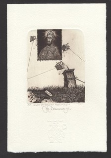 29)Nr.044 Exlibris Ex Libris Bookplate Oleg Denisenko C3 signiert