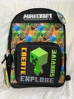 Minecraft Creeper "Create, Survive, Explore" Boys' 17" Light Up Backpack New