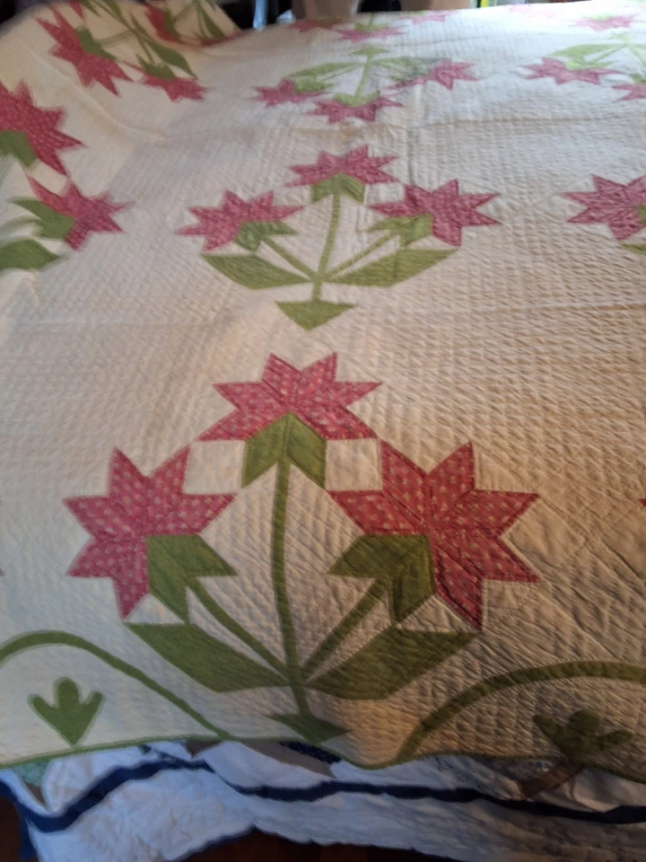 Gorgeous, 1800's Quilt Carolina Lilly 94" ×75. - Image 3 of 4