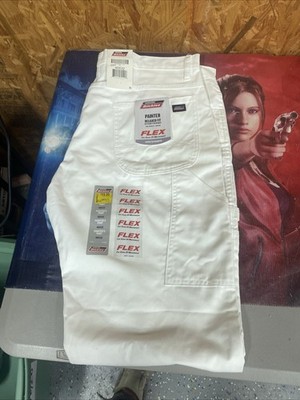 Genuine Dickies #11296 NEW Men's White Relaxed Fit Tool Painter Pants 40X32
