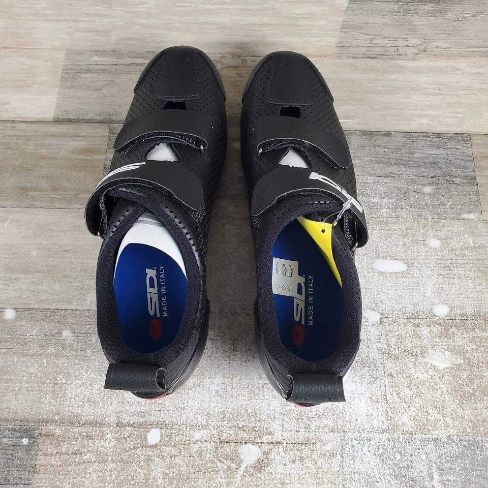 Tênis de ciclismo masculino Sidi T-5 Air triatlo tamanho 10 preto branco 3 parafusos - Imagem 4 de 4