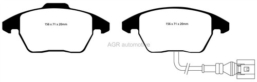 APEC RED FRONT REAR BRAKE PADS FOR SKODA OCTAVIA 1Z 2.0 TD 140 BHP 2004-13 OPT2 - Picture 2 of 6