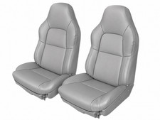 For 94-96 Chevy Corvette C4 Standard S.leather Custom Fit Pair Seat Covers Grey