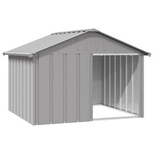 Dog House Grey Galvanized steel 45.9 x 40.6 x 32.1 in Durable