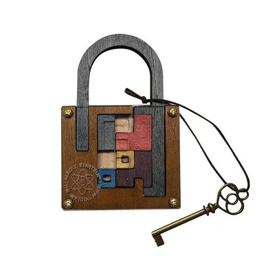 Einstein Lock Wooden Puzzle Brain Teaser IQ Logic Luban Educational Challenge