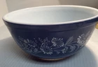 Vintage 1980's Pyrex #403 Mixing Bowl Colonial Mist Blue with White Flowers