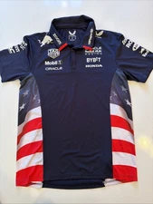 Castore Navy Red Bull Racing America Race Team Polo Large Tag Honda Mobil 1