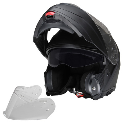 Flip Up Full Face Motorcycle Helmet CMX Vader Matt Black + Spare Visor S - XL