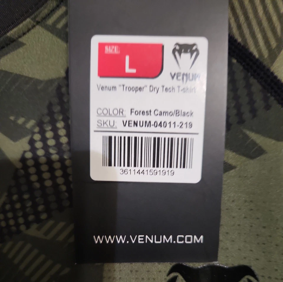 Camisa VENUM Rashguard Para Hombres Grande Contendiente Rashguard Manga Corta NUEVA Foto 4 de 4