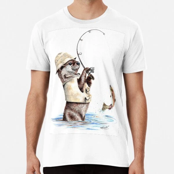 Nature's Fisherman - otter trout fishing T-Shirt S-5XL Best T-Shirt