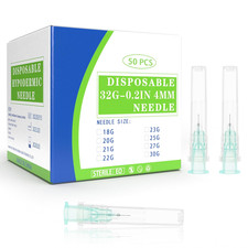 32 Gauge 0.16 Inch Disposable Needles with Caps - Luer Lock Lab Dispensing Acces