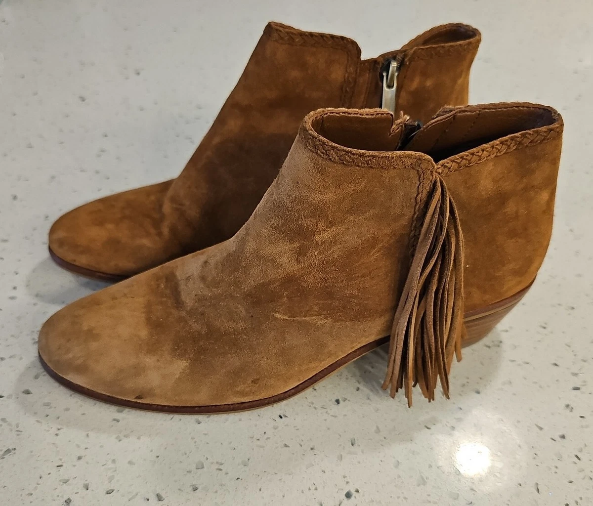 Sam Edelman Women s Paige Ankle Booties Size 7 M Fringe Brown